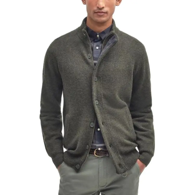 BARBOUR Logo Patch Button-Up Cardigan-2