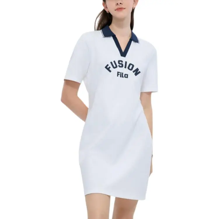 FILA FUSION LIFEFOB Collection Short Sleeved Dress Women's Standard White-1