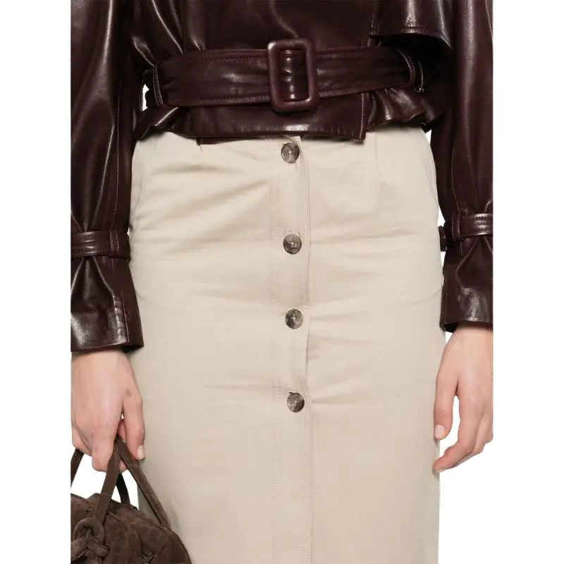 Anine Bing Zaire Front Button Fastened Midi Skirt-4