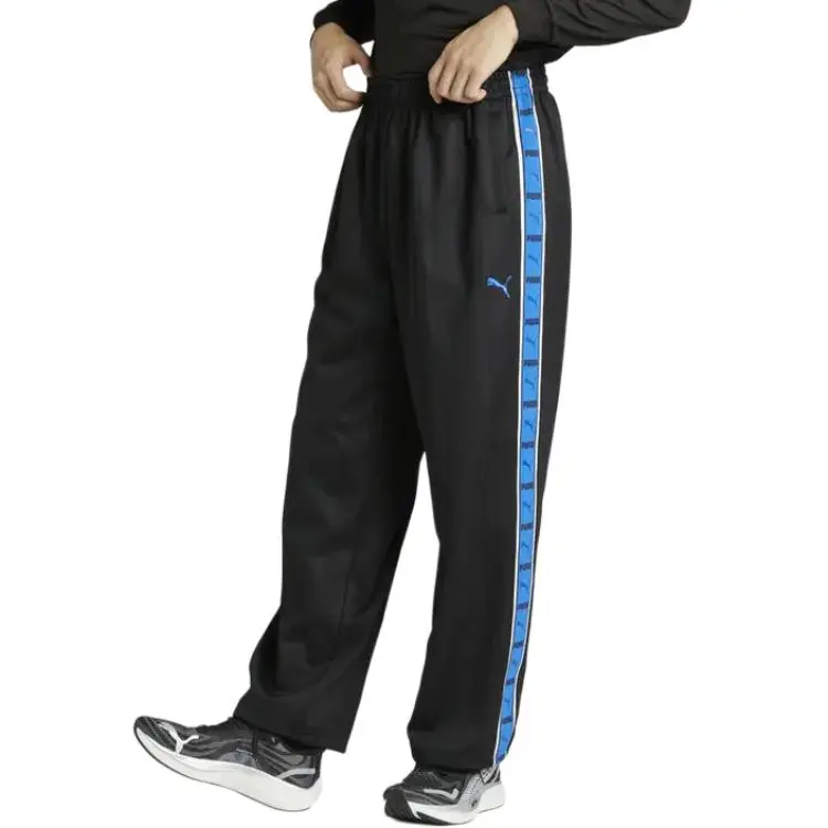 PUMA Knit FW24 SHADOW STRIPE Knitted Sweatpants Men's Black Blue-3