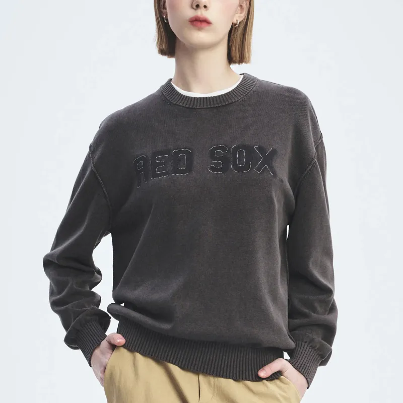 MLB Basic Boston Red Sox Knitwear Unisex Charcoal Gray-3