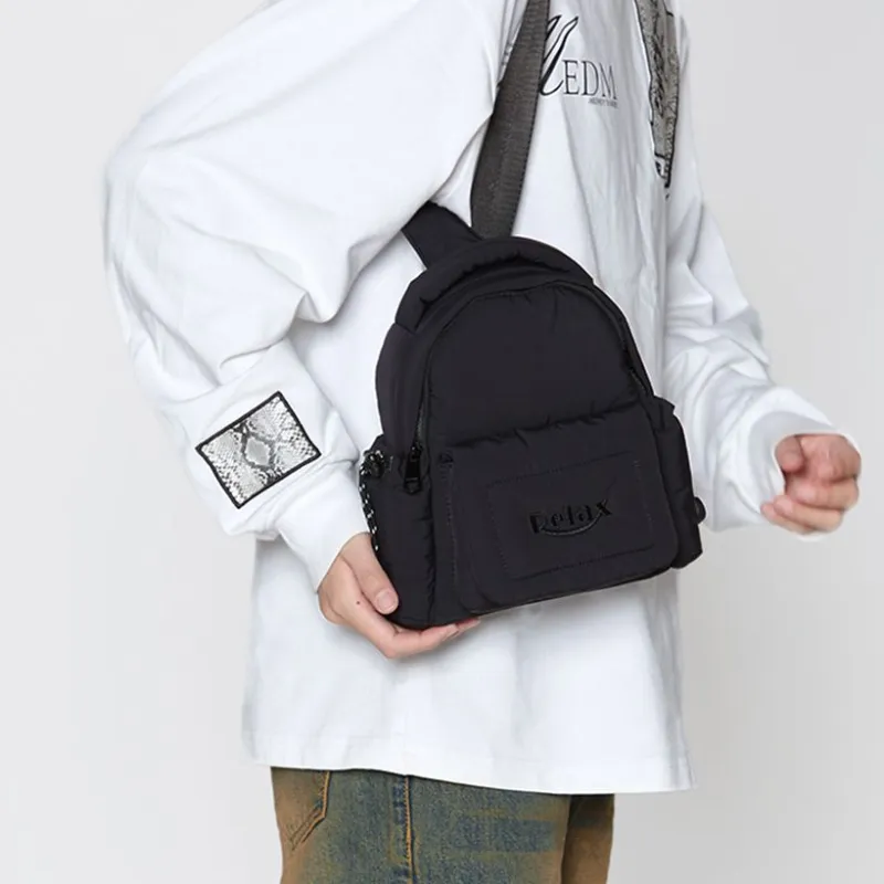 Art Traces Fabric Crossbody Bag Sling Bag Trumpets Unisex Milk White/Black-8