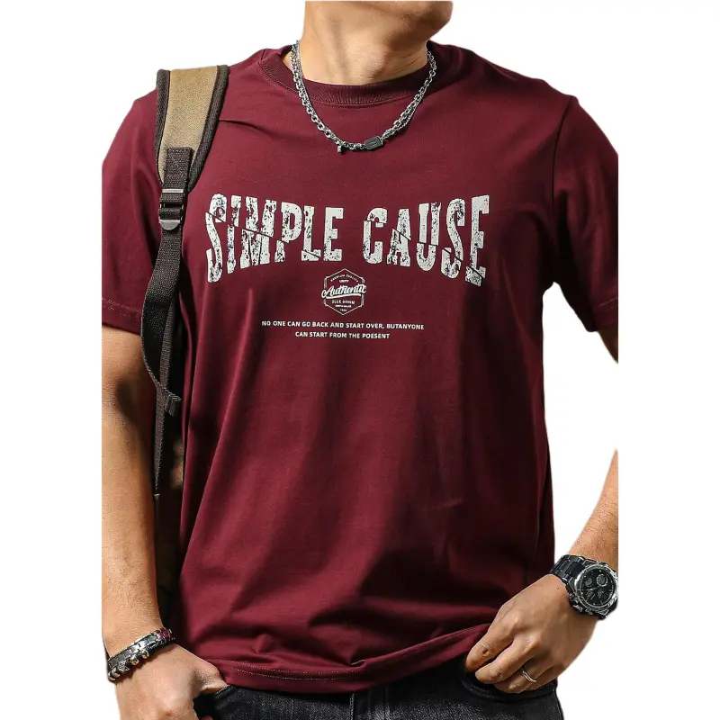 Seasonal Words T Shirt Men's Maroon-1
