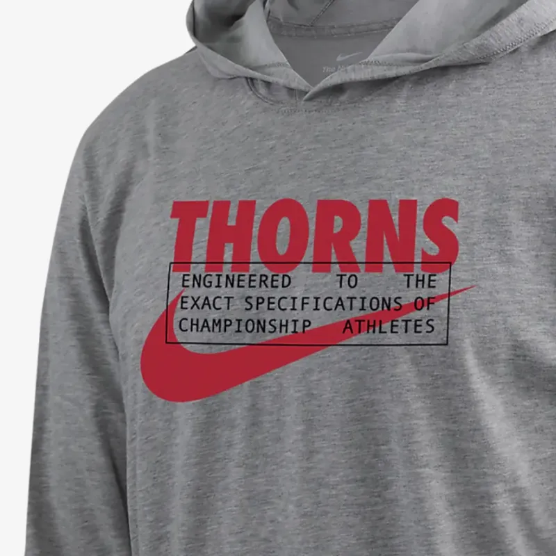 Nike Portland Thorns Men's Nike Soccer Long Sleeve Hooded T Shirt-1