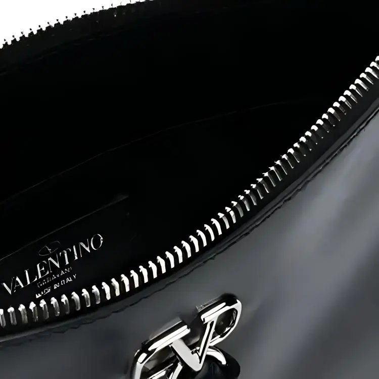 Valentino Calfskin Clutch Unisex Black-2