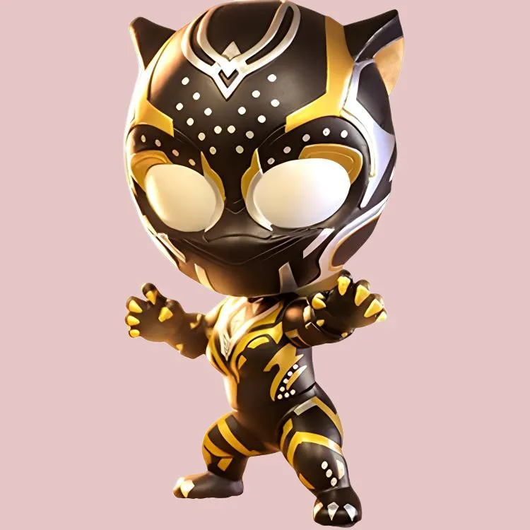 Hot Toys Black Panther Long Live Wakanda Black Panther Chibi Figures-2