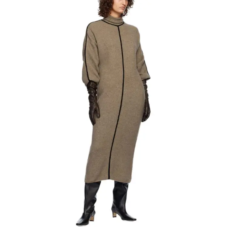 Staud Long Sleeved Dress Women's Brown-3