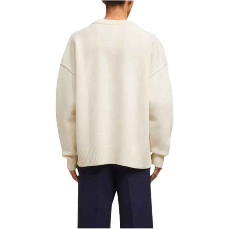 Ami Paris Ami De Coeur Logo Detailed V Neck Cardigan-4