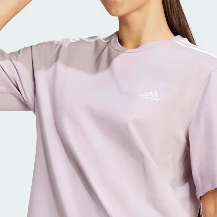 Adidas Free Shipping With AdiClub Essentials 3-Stripes Single Jersey Boyfriend Tee Dress-5
