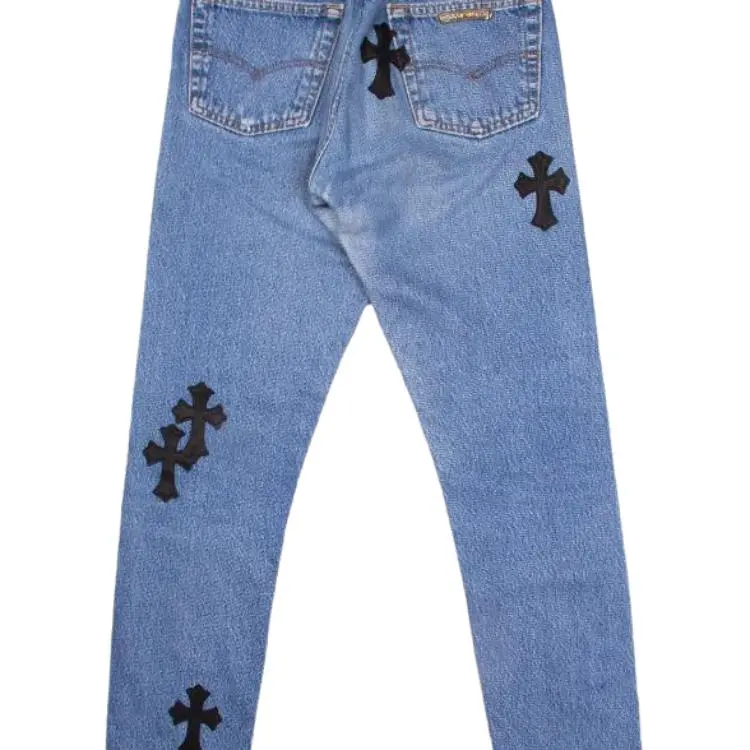Chrome Hearts Jeans Men Denim Blue-4