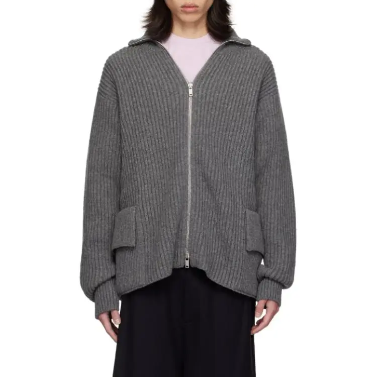 JIL SANDER Zip Up Knitted Cardigan-3