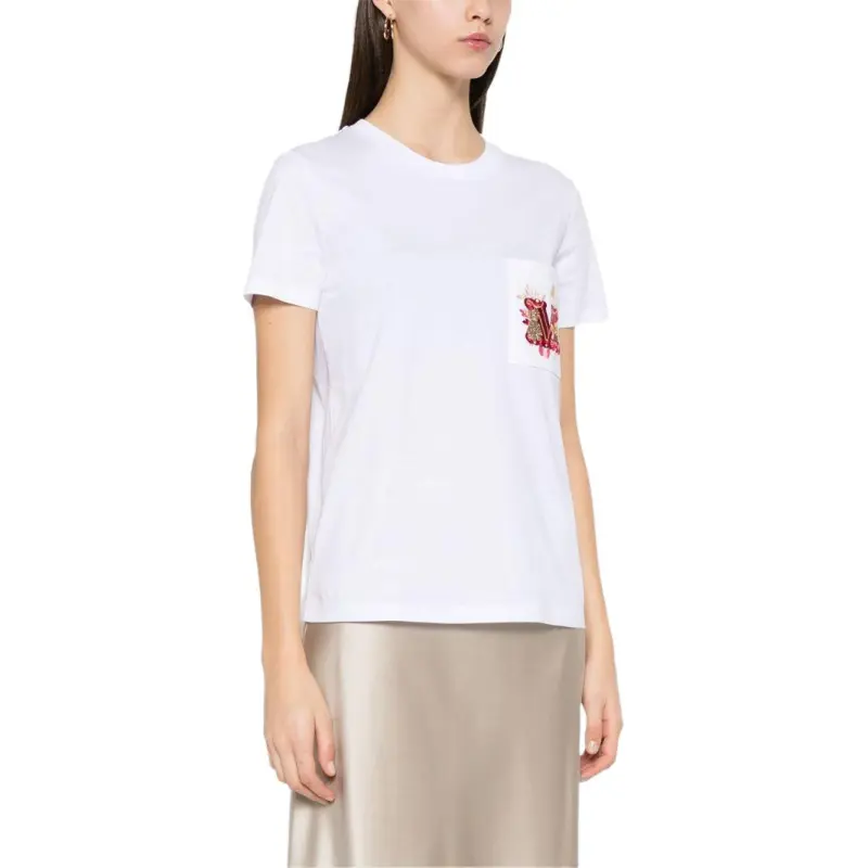MaxMara Nunzio Logo Embellished Crewneck T Shirt-4