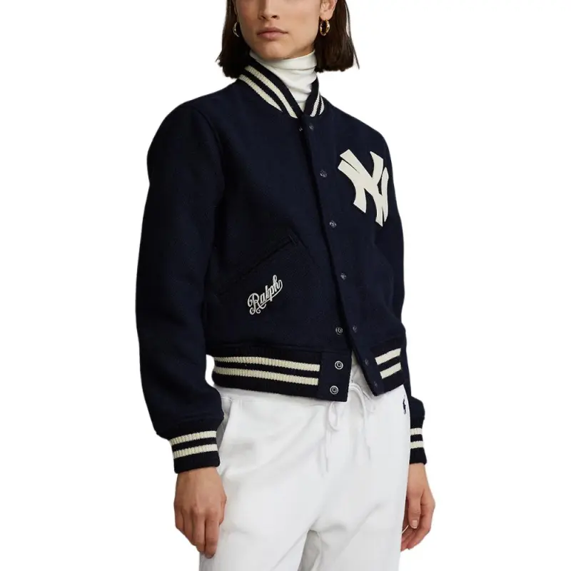 Polo Ralph Lauren SS22 Baseball Jacket Women's Marine Blue-2