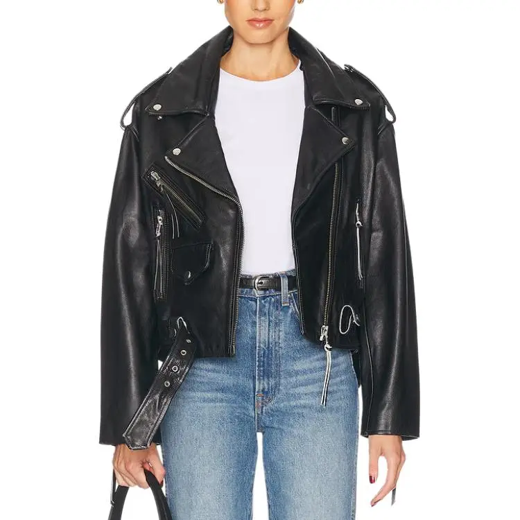 GRLFRND Leather Jacket Women's Black-1