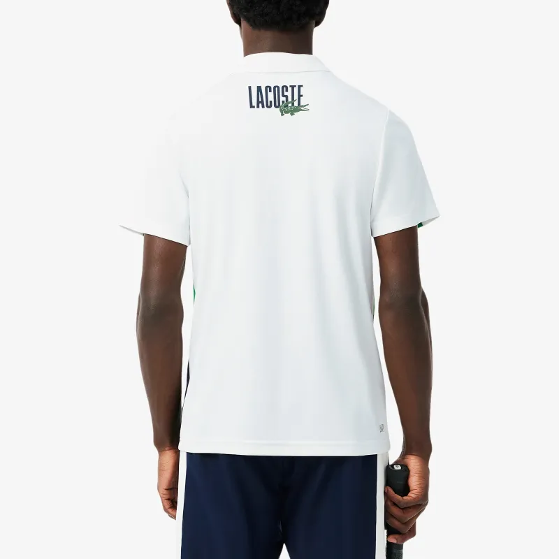 LACOSTE Polo Shirt Men's Marine Blue/Green White-4