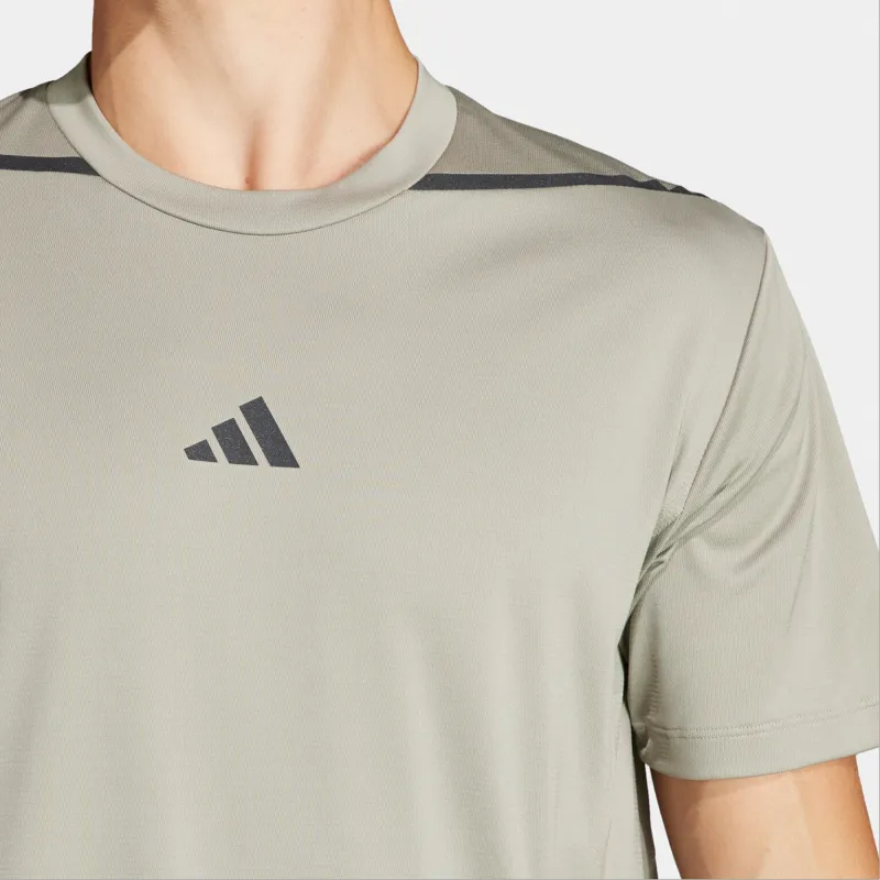 Adidas SS24 T-Shirt Men's Egg Stone Silver Gray-4