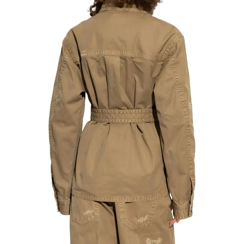 DSQUARED 2 Button Up Distressed Belted Overshirt-2