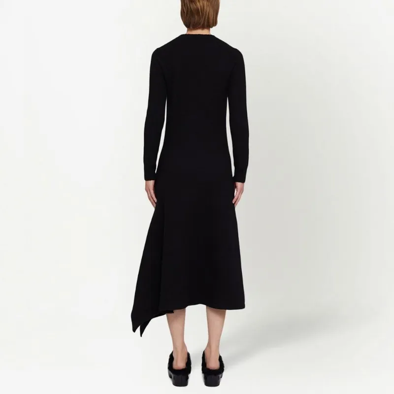JIL SANDER Wool Asymmetric Midi dress-2