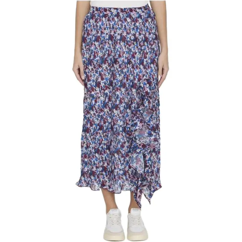 GANNI Floral Printed Ruffled Midi Skirt-2
