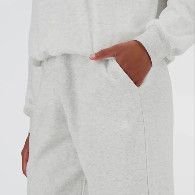 New Balance Sport Essentials Fleece Jogger Knitted Sports Pants Women's White-5