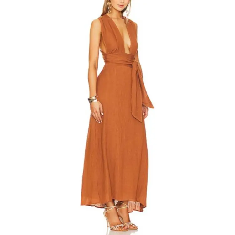 FAITHFULL THE BRAND Sleeveless Dress Women's Orange-2