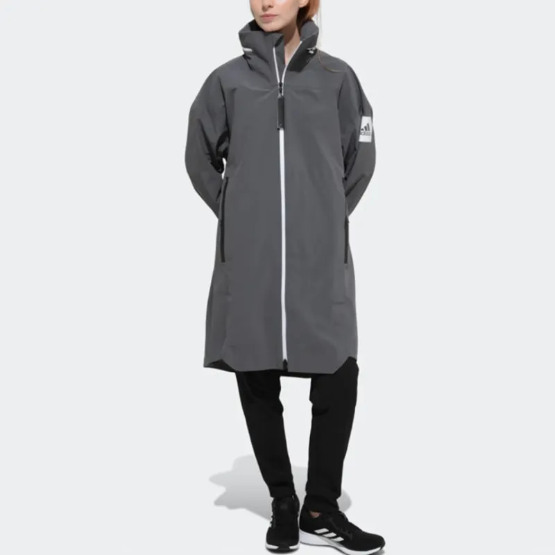 Adidas MYSHELTER Rain Parka Jackets & Coats Women's Gray-2