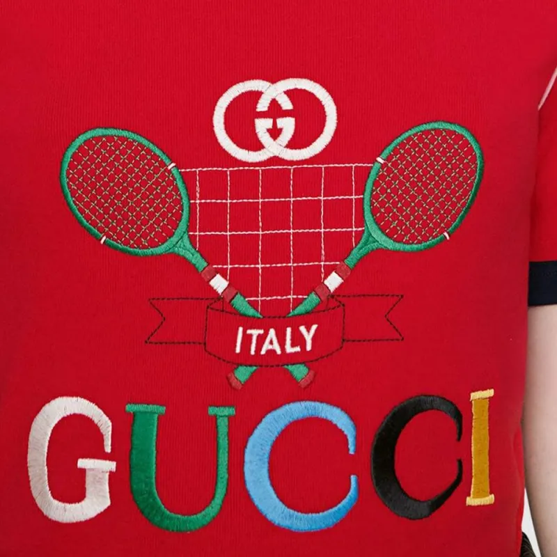 GUCCI SS19 Raglan Sleeve T Shirt Women's Red-4