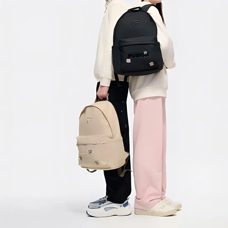 FILA FUSION Fabric Backpack Extra Small Unisex Light Brown Gray-4