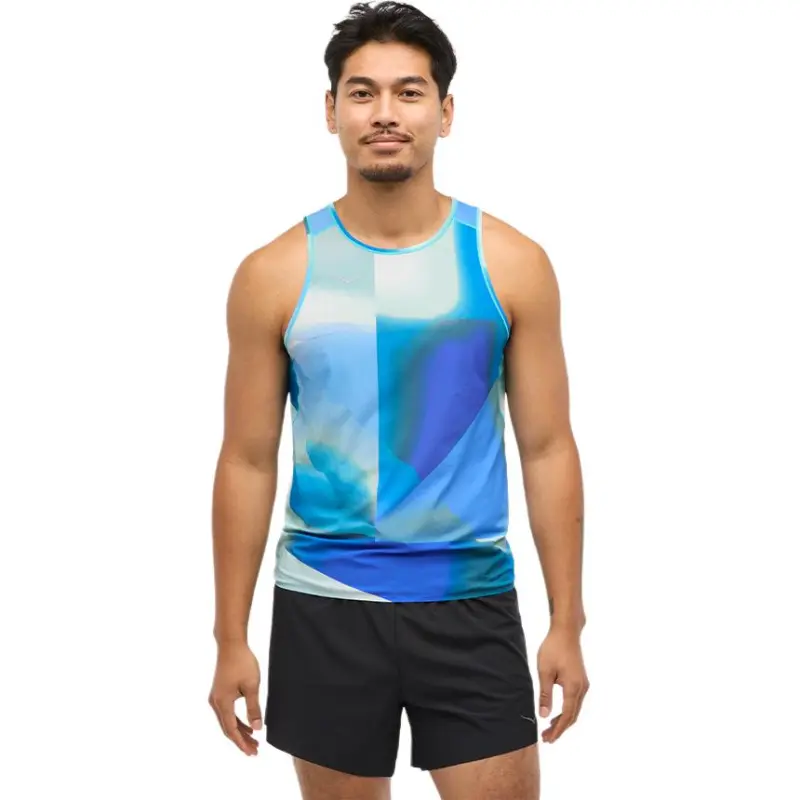 HOKA ONE ONE Tank Top Men's Blue Print-1