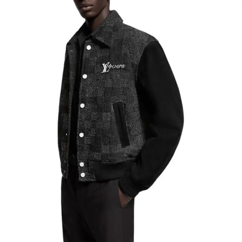 LOUIS VUITTON Mix Leather Varsity Blouson-4