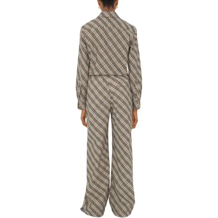 Burberry Checkered Collared Long Sleeved Shirt-3