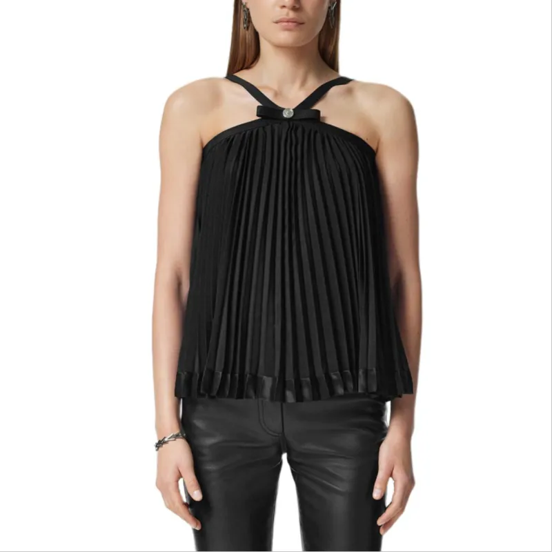 VERSACE Halterneck Pleated Top-2