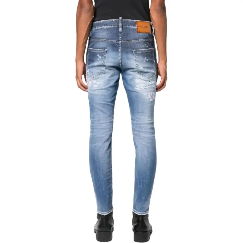 DSQUARED 2 Logo Patch Distressed Slim Cut Jeans-4