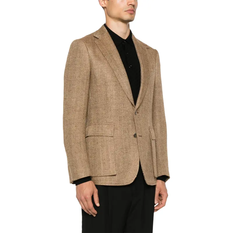 Ralph Lauren Purple Label Herringbone pattern Single breasted Blazer-3