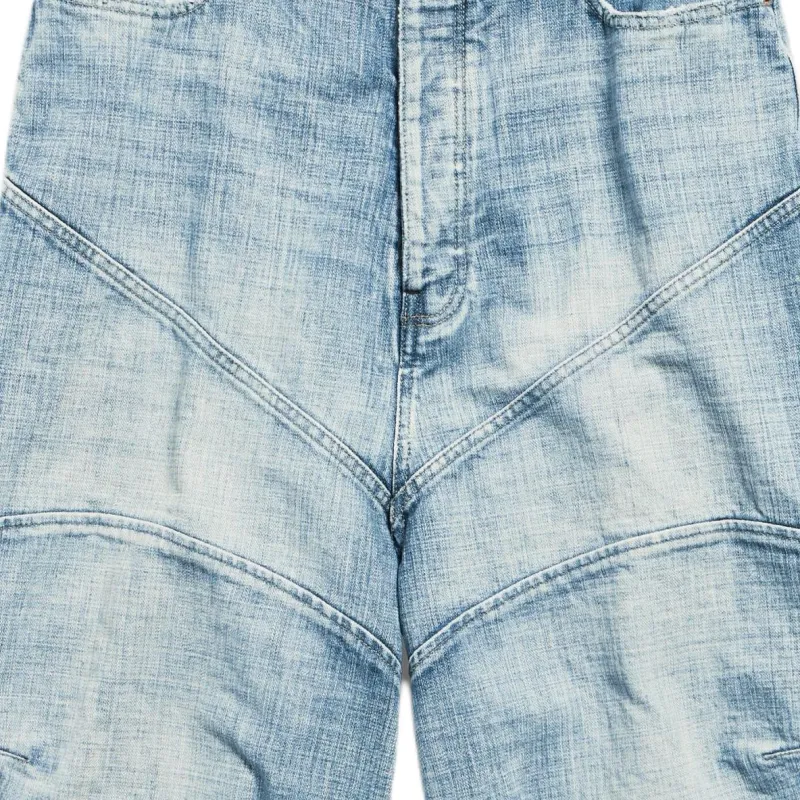 Balenciaga Denim Shorts Loose Fit Men's Light Blue-6