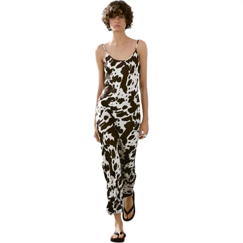 Massimo Dutti Slip Dress Women's Brown-2