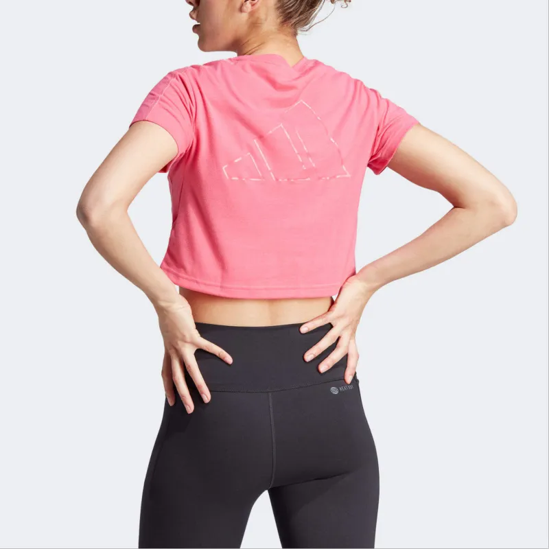 Adidas Crop Tops Women's Pink-3