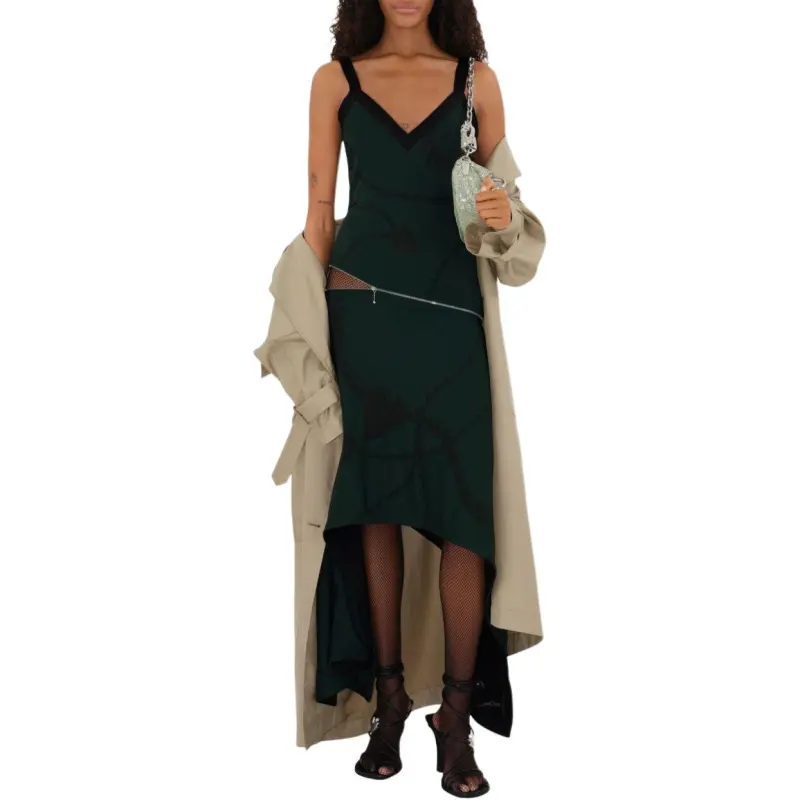 Burberry Shield Hardware Asymmetric Midi Dress-1