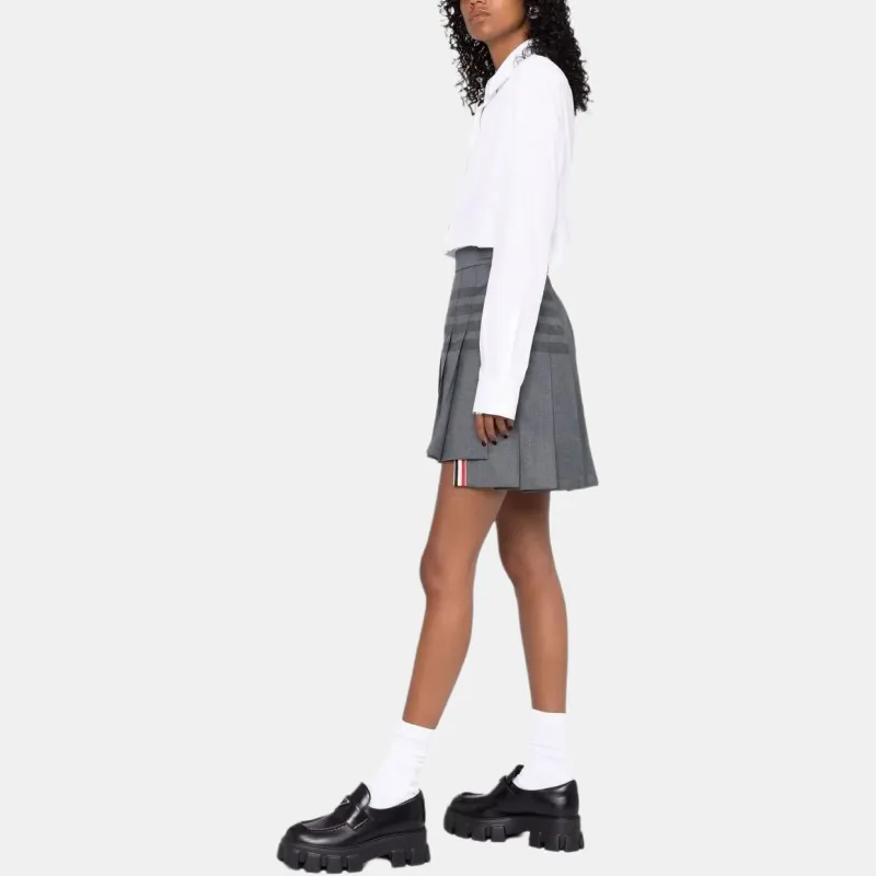 THOM BROWNE 4 Bar Pleated Mini Skirt-4