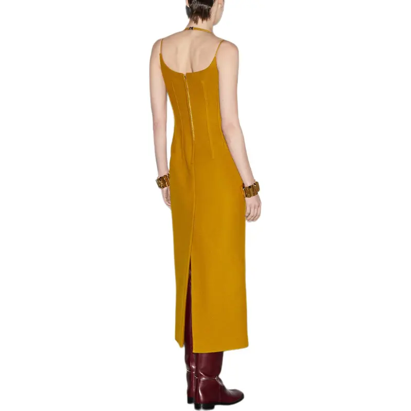 GUCCI Slip Dress Women's Yellow-3