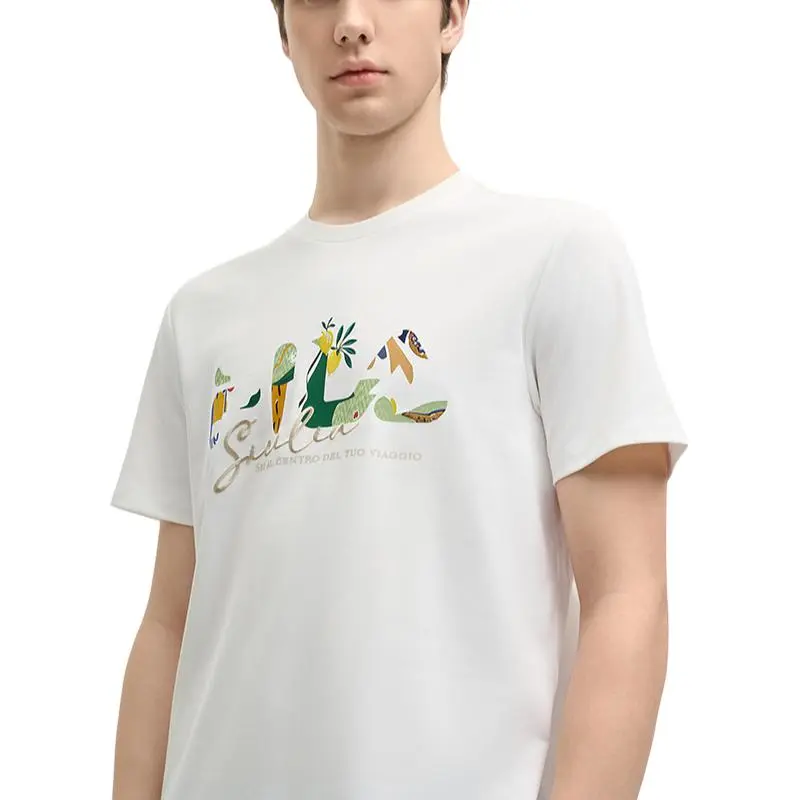 FILA Casual Sportswear Men Clothing Sets Cloud White+Green-2