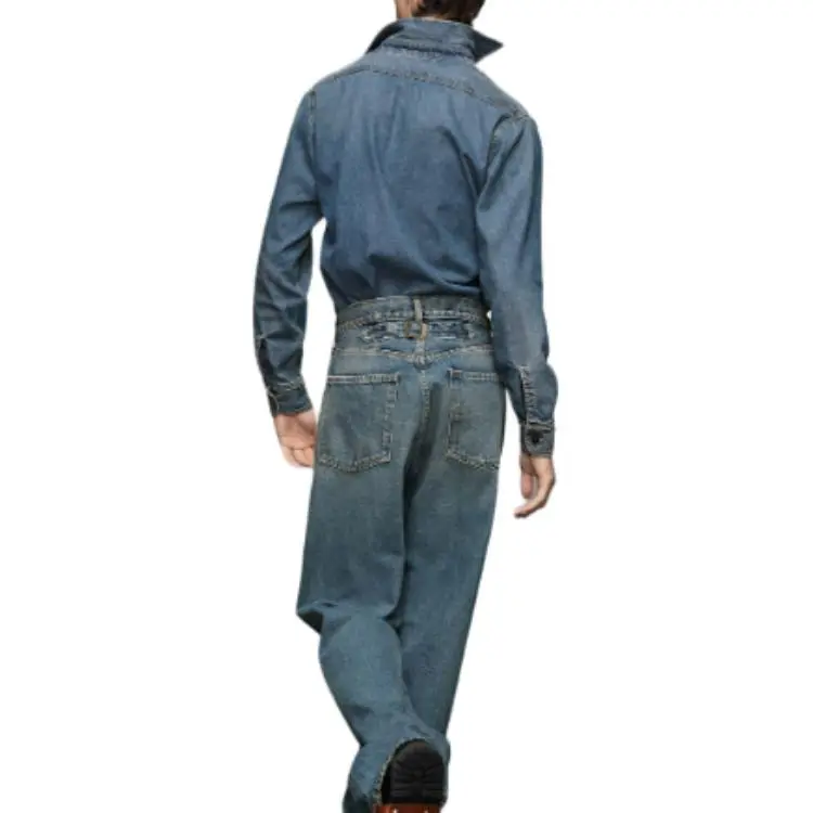 Maison Margiela Collared Long Sleeve Denim Shirt-2