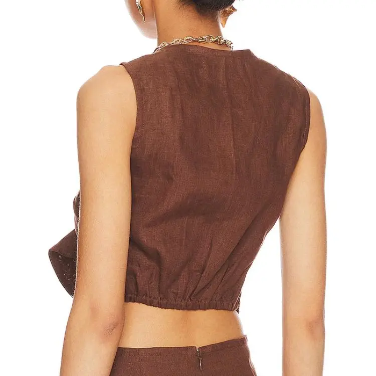 FAITHFULL THE BRAND Crop Tops Women's Brown-1