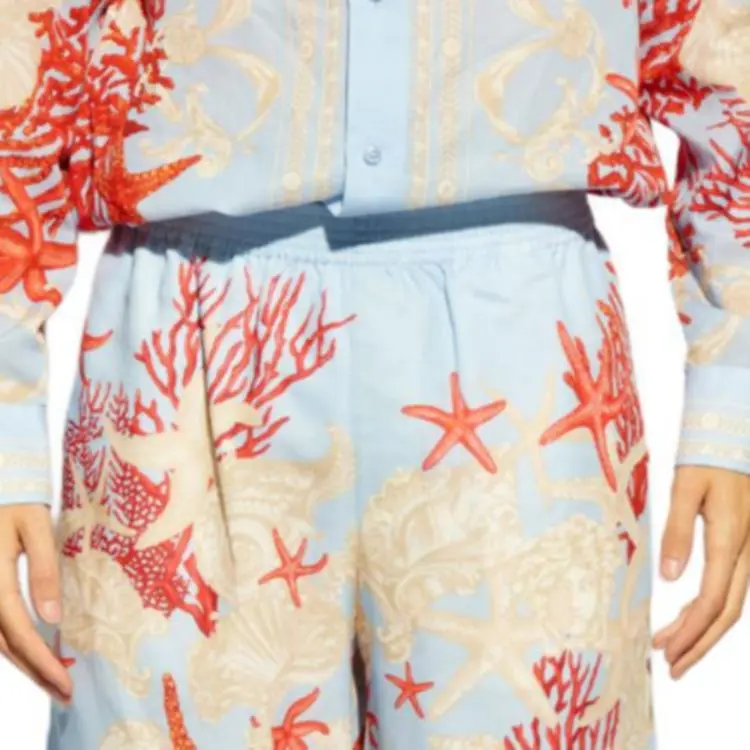 VERSACE Barocco Sea Pattern Printed Shorts-4