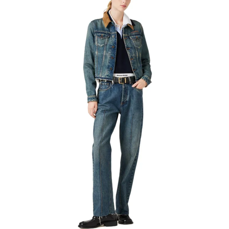 MIU MIU SS25 Denim Jacket Women's Blue-1