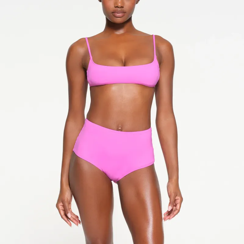 SKIMS SIGNATURE SWIM HIGH-WAISTED FULL BRIEF Swimming Shorts Women's NEON ORCHID/Neon Orchid-1