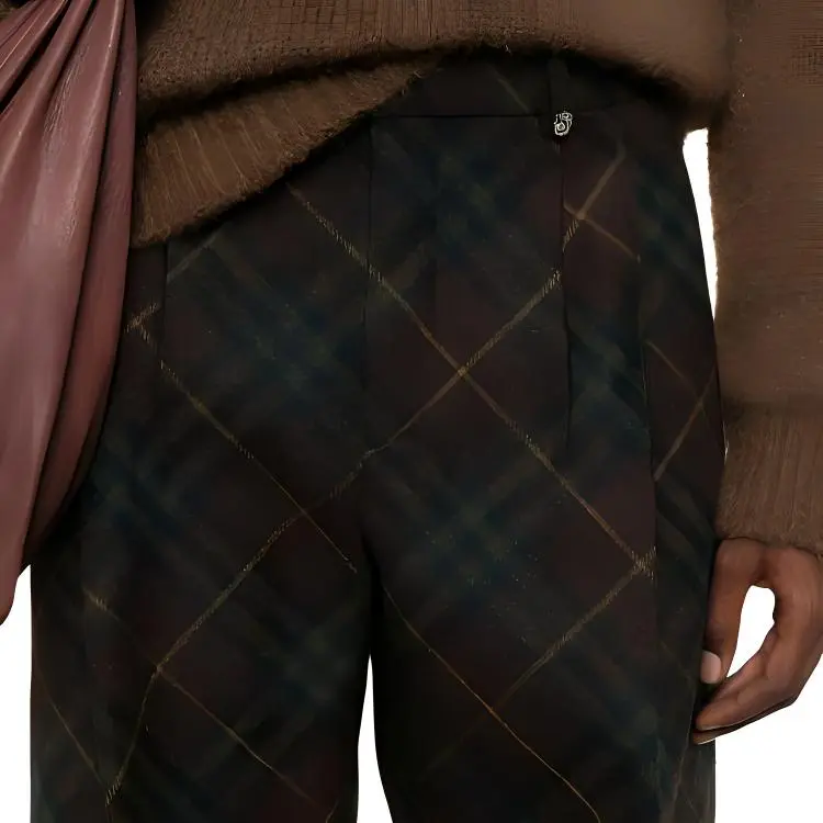 Burberry Checked Three Pleat Trouser-4