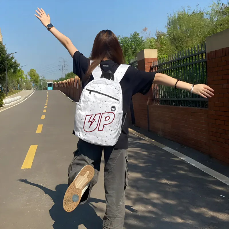 TURN UP Polyester Backpack Regular Unisex White-5