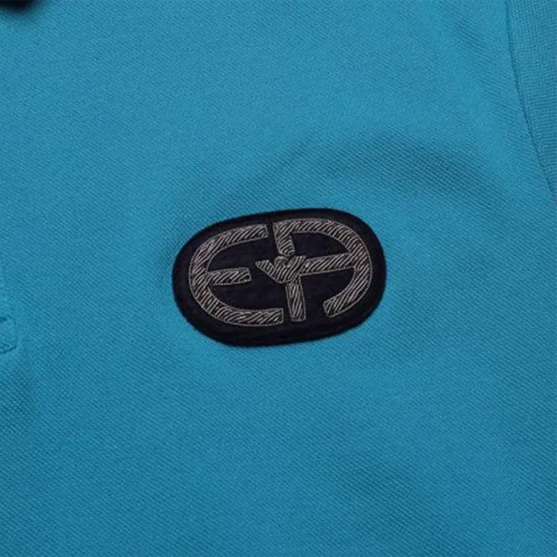 EMPORIO ARMANI Polo Shirts Men Aqua Blue-2
