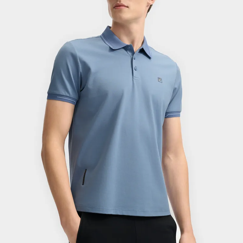 FILA WHITE Polo Shirts Men Tender Blue-3
